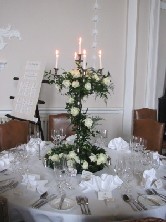 Rose ring and decorated candelabra
